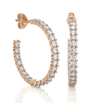 Load image into Gallery viewer, C-Hoop Surface Prong Moissanite Earrings rose gold
