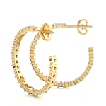 Load image into Gallery viewer, C-Hoop Surface Prong Moissanite Earrings yellow gold
