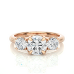 Load image into Gallery viewer, Center Claw Prong Round Stone Moissanite Ring rose gold
