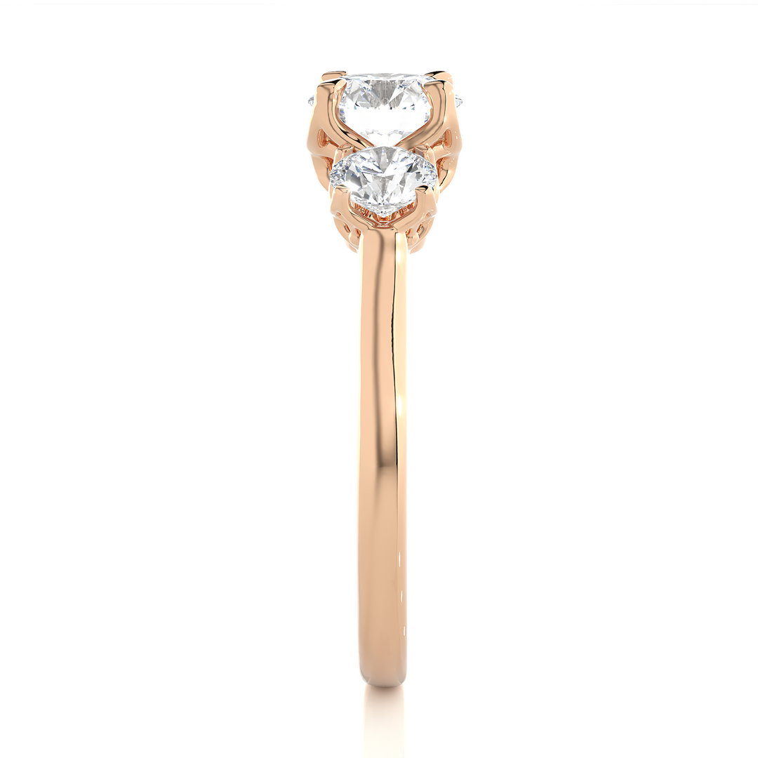 Center Claw Prong Round Stone Moissanite Ring rose gold