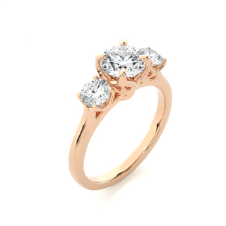 Center Claw Prong Round Stone Moissanite Ring rose gold