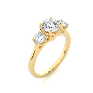 Center Claw Prong Round Stone Moissanite Ring yellow gold