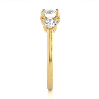 Center Claw Prong Round Stone Moissanite Ring yellow gold