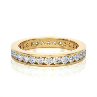 2 Ct Channel Setting Women's Moissanite Wedding Ring in White Gold