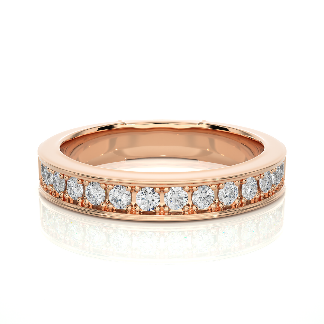 1 Ct Channel Set Round Moissanite Band In Silver