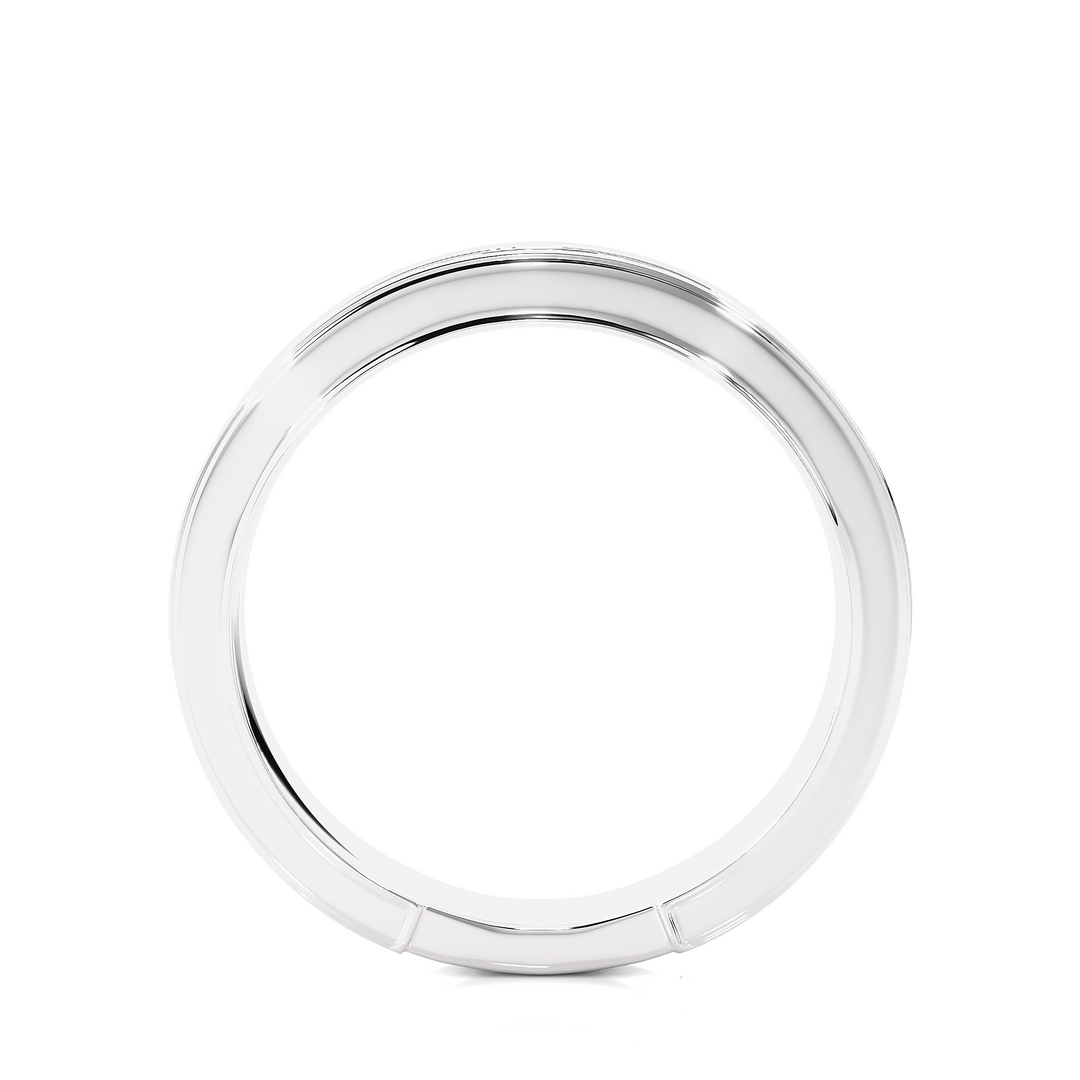 0.5 Ct Moissanite Bead Bright Setting Wedding Band In White Gold