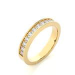 Load image into Gallery viewer, 0.5 Ct Moissanite Bead Bright Setting Wedding Band In Yellow Gold
