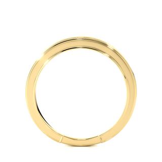 1ct Channel With Bead Bright Setting Moissanite Band in Yellow Gold
