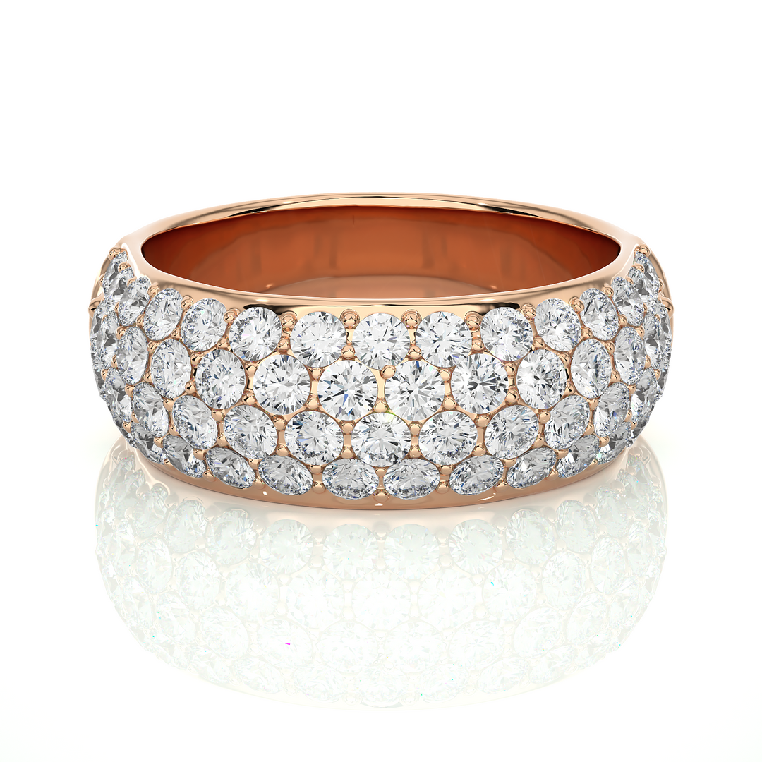 Clustered Moissanite Wedding Ring rose gold