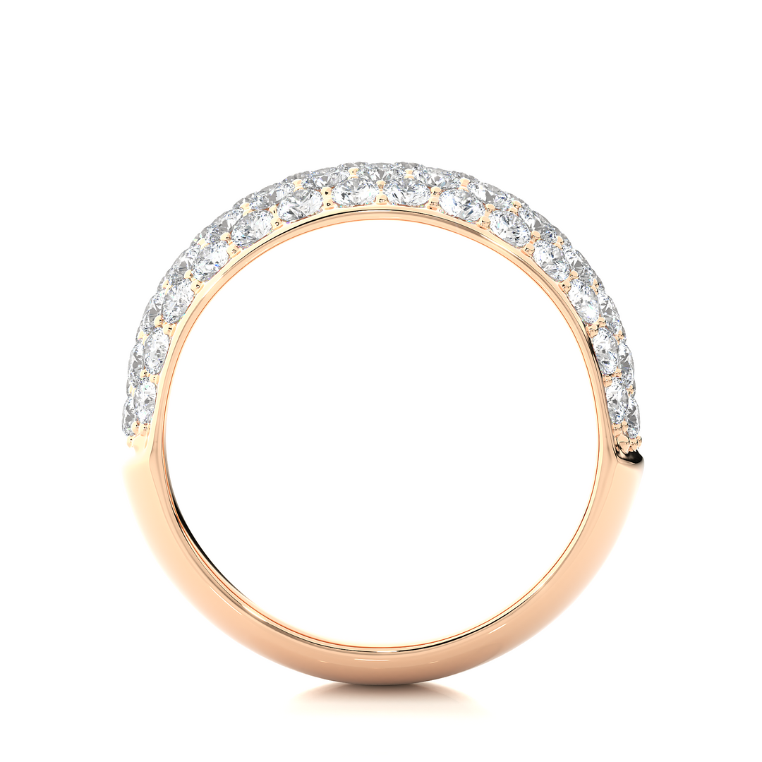 1.5 Carat Round Moissanite Wedding Band In Rose Gold