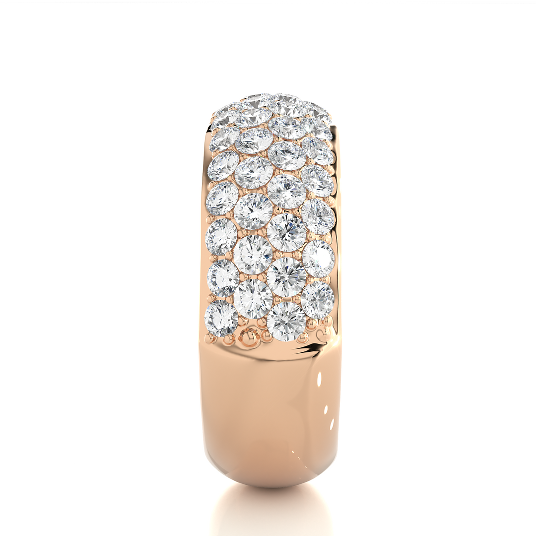 1.5 Carat Round Moissanite Wedding Band In Rose Gold