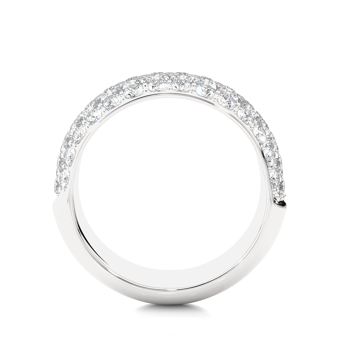 1.5 Carat Round Moissanite Wedding Band In Silver