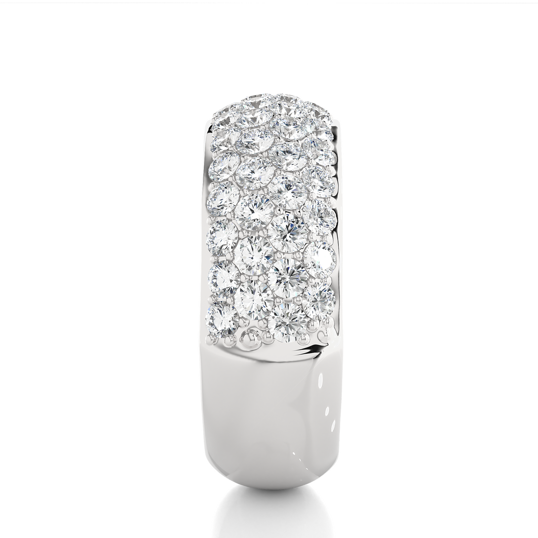 1.5 Carat Round Moissanite Wedding Band In White Gold