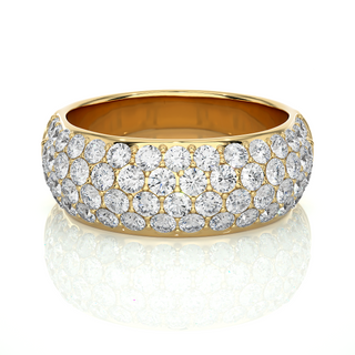 Clustered Moissanite Wedding Ring yellow gold