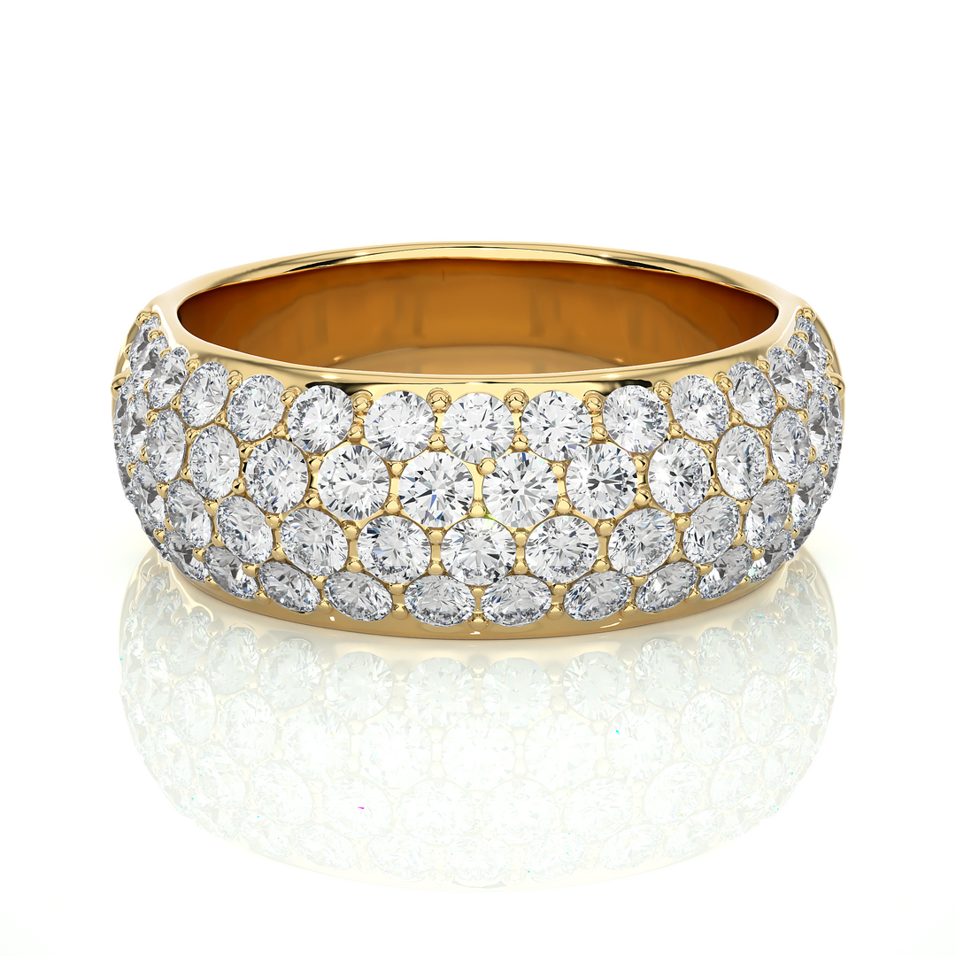 1.5 Carat Round Moissanite Wedding Band In White Gold