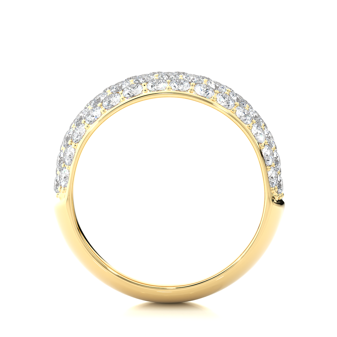 1.5 Carat Round Moissanite Wedding Band In Yellow Gold