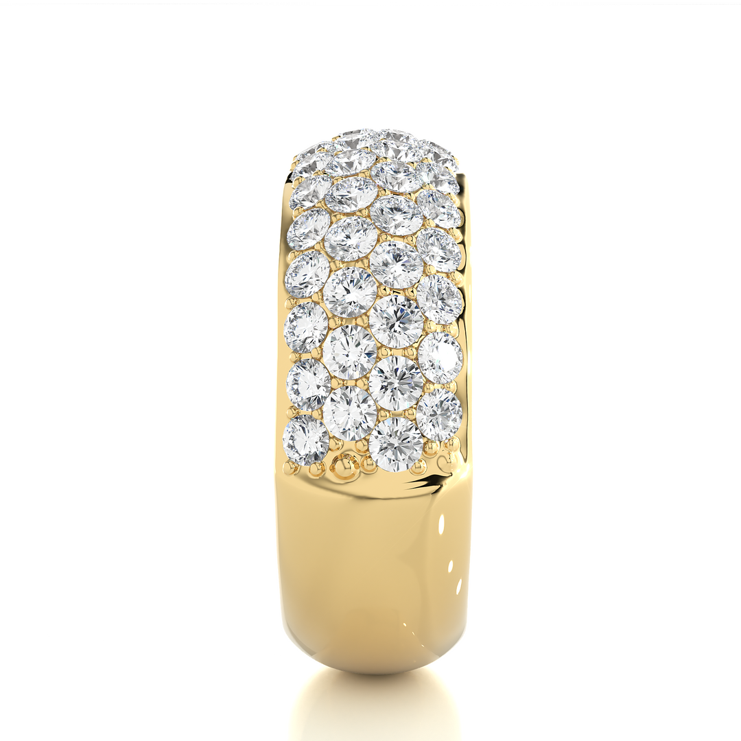 1.5 Carat Round Moissanite Wedding Band In Yellow Gold