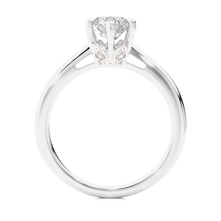 1.50 Ct Decorative Six Prong Moissanite Engagement Ring in Silver