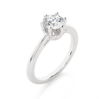 1.50 Ct Decorative Six Prong Moissanite Engagement Ring in Silver