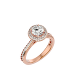 Load image into Gallery viewer, Double Halo with Bead Bright Setting Moissanite Ring rose gold
