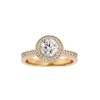 2ct Bead Bright Setting Moissanite Engagement Ring in Rose Gold