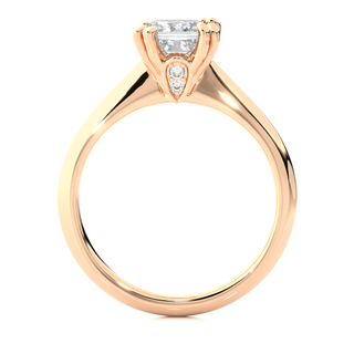 1.50 Carat Double Prong Princess Cut Moissanite Engagement Ring in Rose Gold