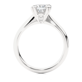1.50 Carat Double Prong Princess Cut Moissanite Engagement Ring in Silver