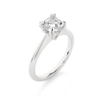1.50 Carat Double Prong Princess Cut Moissanite Engagement Ring in White Gold