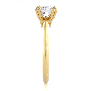 1.50 Carat Double Prong Princess Cut Moissanite Engagement Ring in Yellow Gold