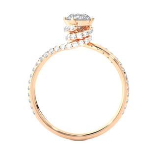 1.3ct Double Hidden Halo Twisted Moissanite Ring in Rose Gold