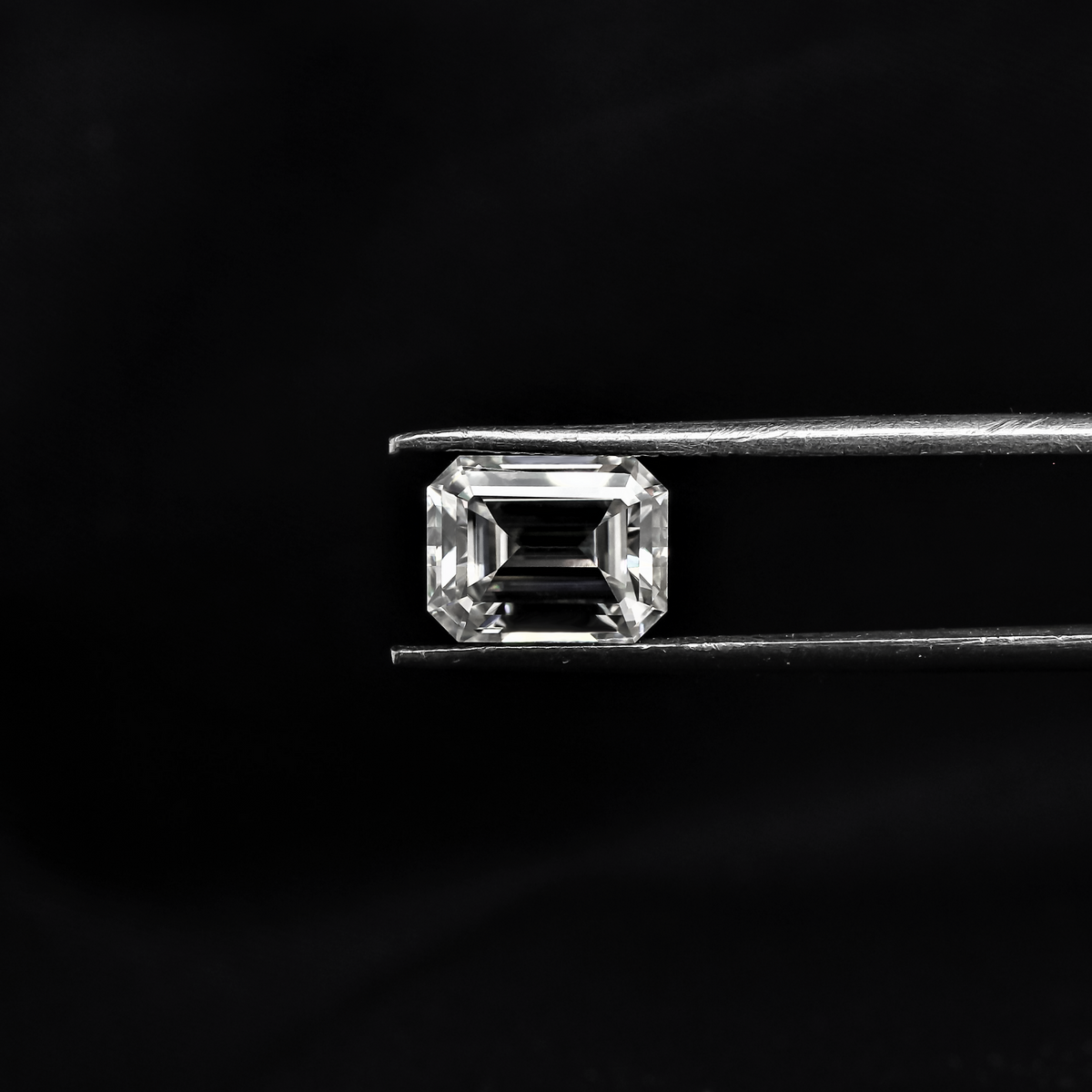 Emerald cut moissanite stone