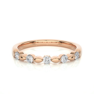 Five Round Stone Moissanite Engagement Ring rose gold