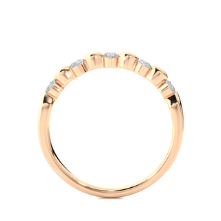1ct Five Round Stone Moissanite Wedding Band in Rose Gold