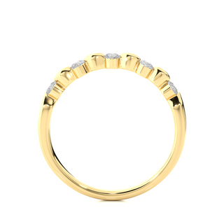 1ct Five Round Stone Moissanite Wedding Band in Yellow Gold