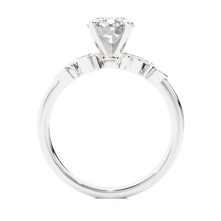 Five Round Stone With Four Prong Moissanite Ring silver