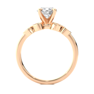 Five Round Stone With Four Prong Moissanite Ring rose gold