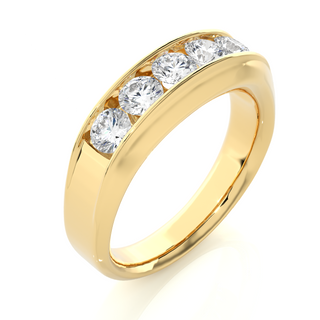 Five Stone Channel Setting Ring yellow gold