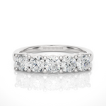 Load image into Gallery viewer, 0.50 Ct Five Stone Round Moissanite Wedding Band In Yellow Gold
