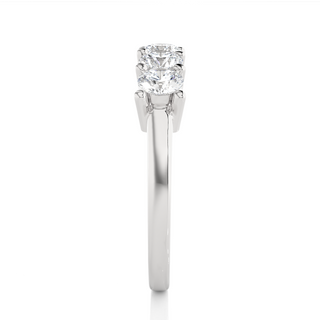 1ct Five Stone Shared Prong Moissanite Ring in White Gold