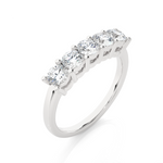Load image into Gallery viewer, 1 Carat Shared Prong Five Stone Moissanite Ring in White Gold
