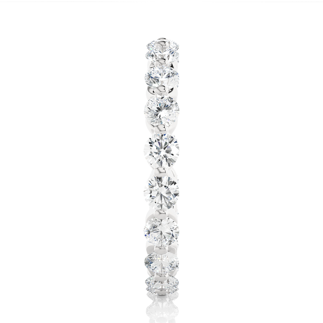 1.50 Ct Round Cut Moissanite Wedding Band For Women In White Gold