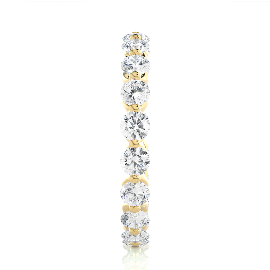 1.50 Ct Round Cut Moissanite Wedding Band For Women In Yellow Gold