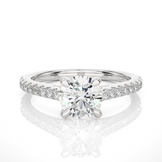 1.2 Ct Four Prong Cathedral Setting Moissanite Engagement Ring in White Gold