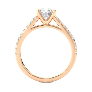 Four Prong Cathedral Setting Moissanite Engagement Ring rose gold