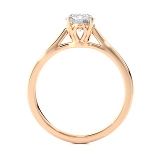 1ct Four Prong Pinched Shank Moissanite Engagement Ring in Rose Gold