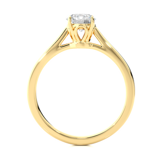 1 Carat Round Moissanite Solitaire Engagement Ring in Yellow Gold