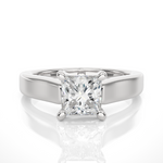 Load image into Gallery viewer, 1 Carat Princess Cut Moissanite Solitaire Engagement Ring In Yellow Gold
