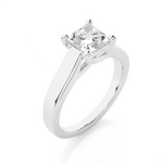 Load image into Gallery viewer, 1 Ct Four Prong Princess Cut Moissanite Solitaire Engagement Ring in White Gold
