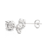 Load image into Gallery viewer, 1 Carat Four Prong Round Cut Moissanite Earrings in Silver

