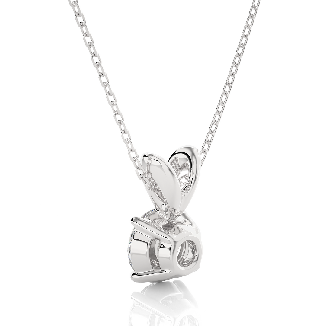 1 Carat Round Moissanite Solitaire Pendant in Silver